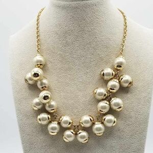 J Crew 18" Faux Pearl Statement Necklace